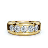 0.95 CTW Round Diamond Five-Stone Flush Channel Band in 14K Yellow Gold Ring