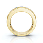 0.95 CTW Round Diamond Five-Stone Flush Channel Band in 14K Yellow Gold Ring