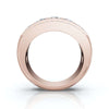 1.34 CTW Three-Row Round Brilliant Cut Lab Grown Diamond Tiered Statement Band in 18K Rose Gold Ring