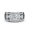 1.34 CTW Three-Row Round Brilliant Lab Grown Diamond Tiered Statement Band in Platinum Ring