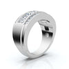 1.34 CTW Three-Row Round Brilliant Lab Grown Diamond Tiered Statement Band in Platinum Ring