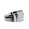 1.34 CTW Three-Row Round Brilliant Lab Grown Diamond Tiered Statement Band in Platinum Ring