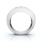 1.34 CTW Three-Row Round Brilliant Lab Grown Diamond Tiered Statement Band in Platinum Ring