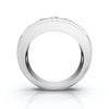 1.34 CTW Three-Row Round Brilliant Lab Grown Diamond Tiered Statement Band in Platinum Ring