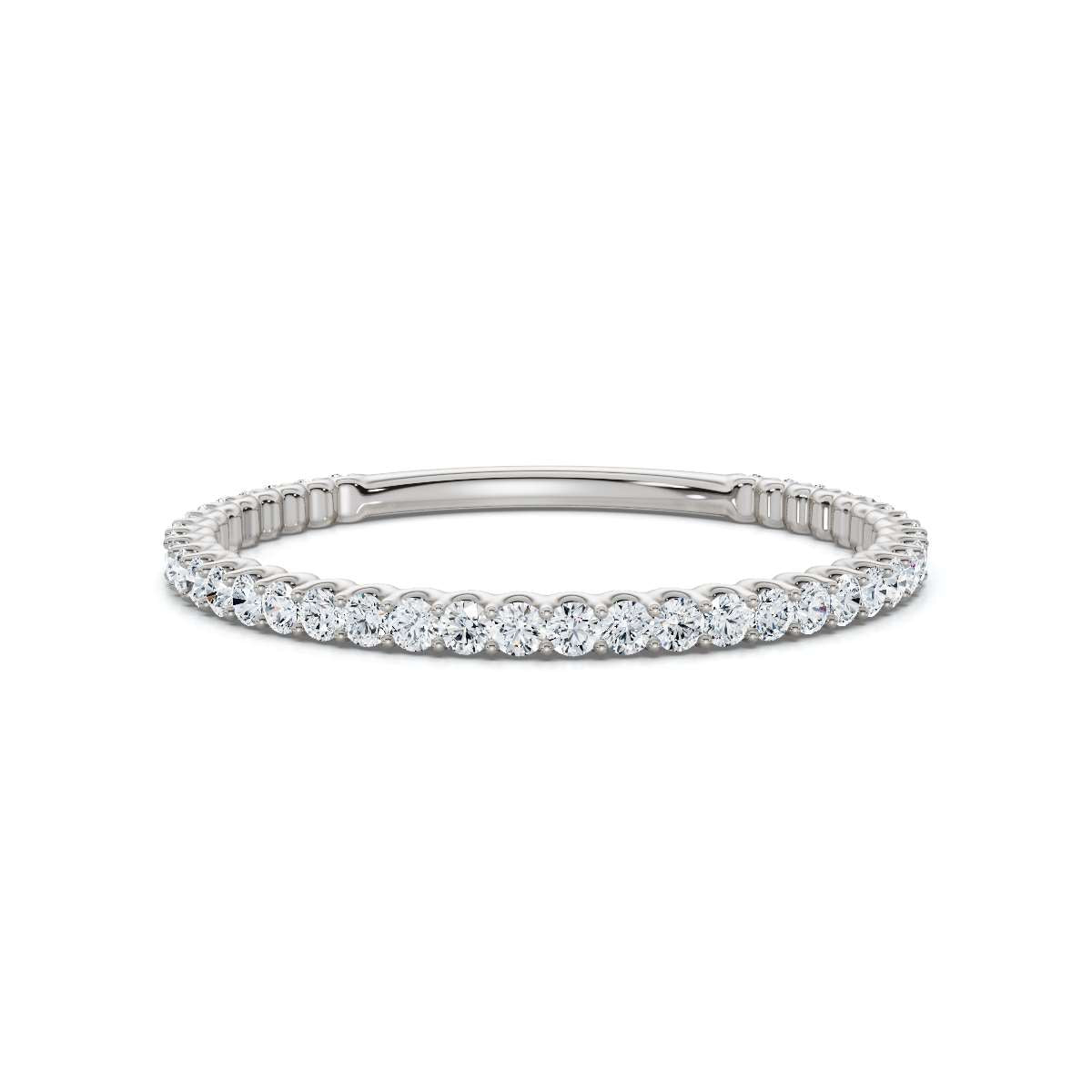 0.25-4.67 CTW Round Brilliant Cut Lab Grown Diamond Micro-Prong Eternity Band in 18K White Gold