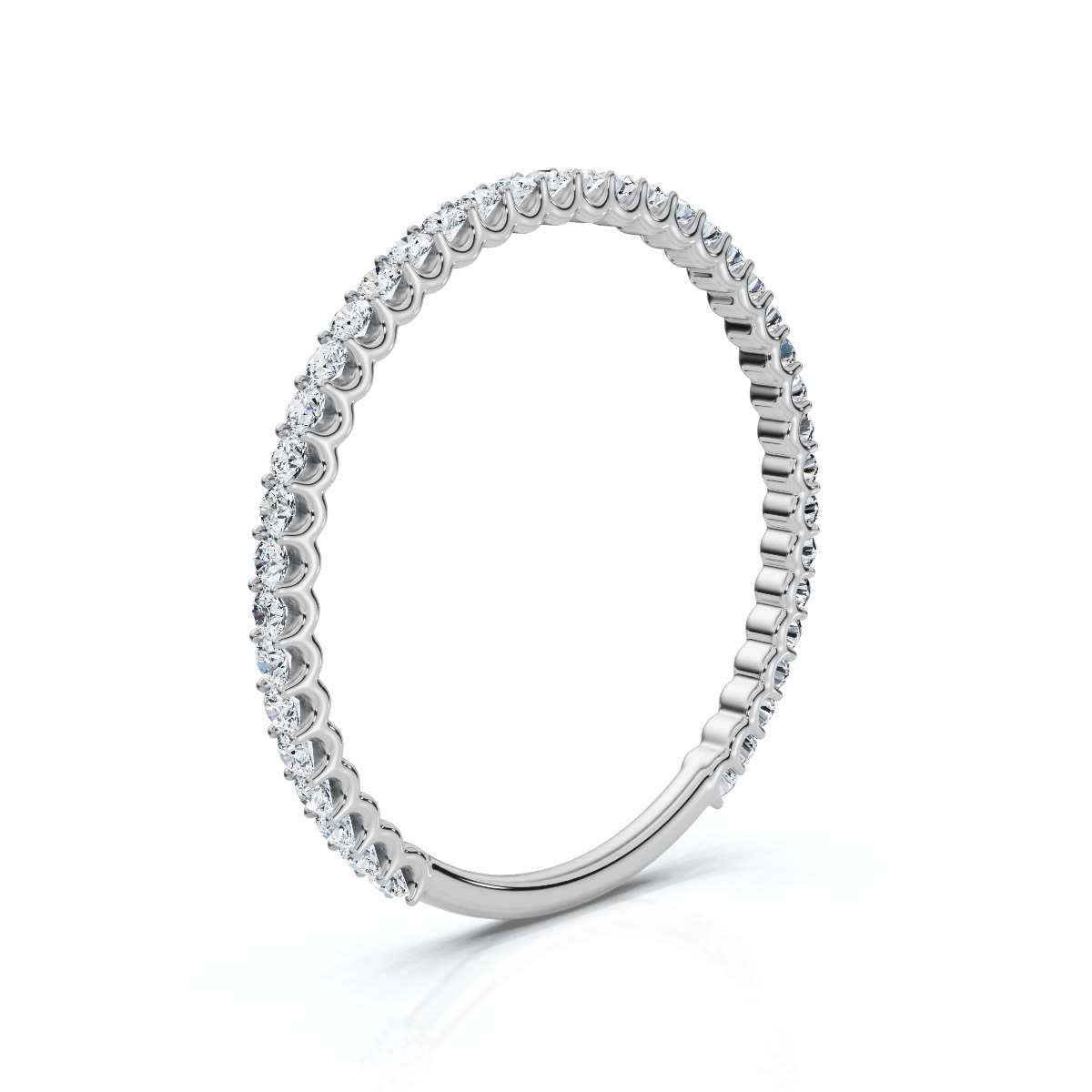 0.25-4.67 CTW Round Brilliant Cut Lab Grown Diamond Micro-Prong Eternity Band in 18K White Gold