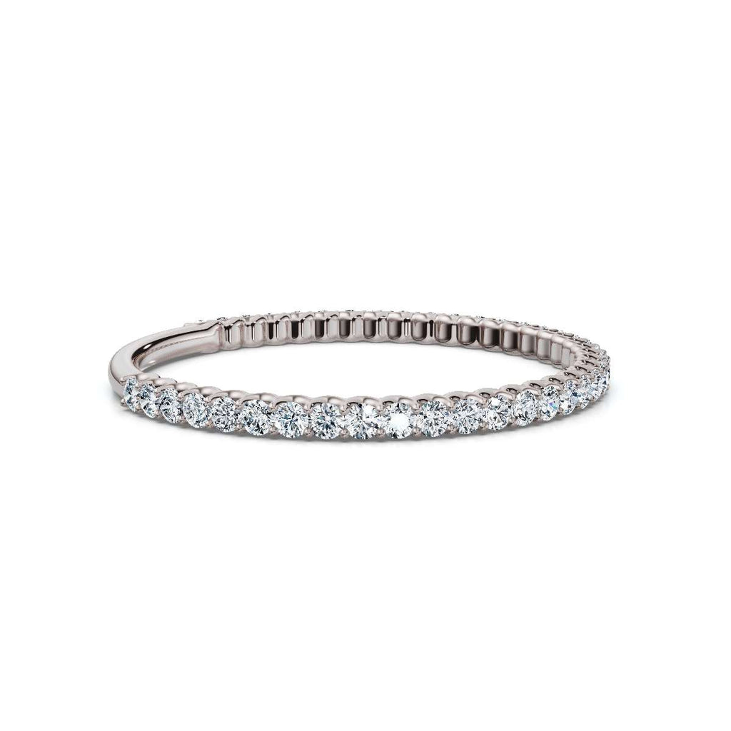 0.25-4.67 CTW Round Brilliant Cut Lab Grown Diamond Micro-Prong Eternity Band in 18K White Gold