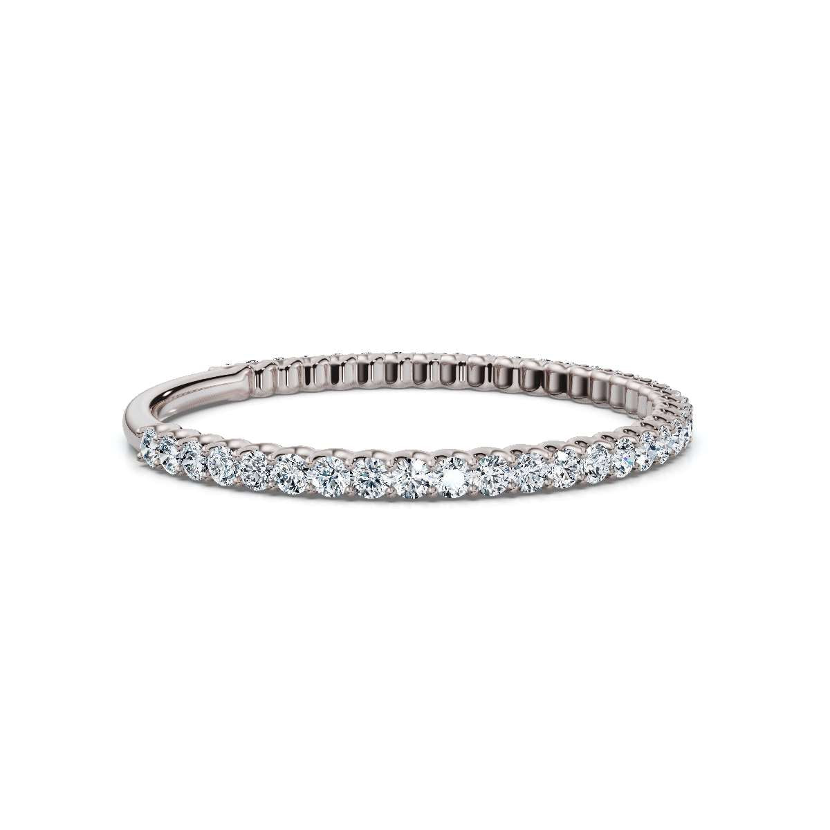 0.25-4.67 CTW Round Brilliant Cut Lab Grown Diamond Micro-Prong Eternity Band in 18K White Gold
