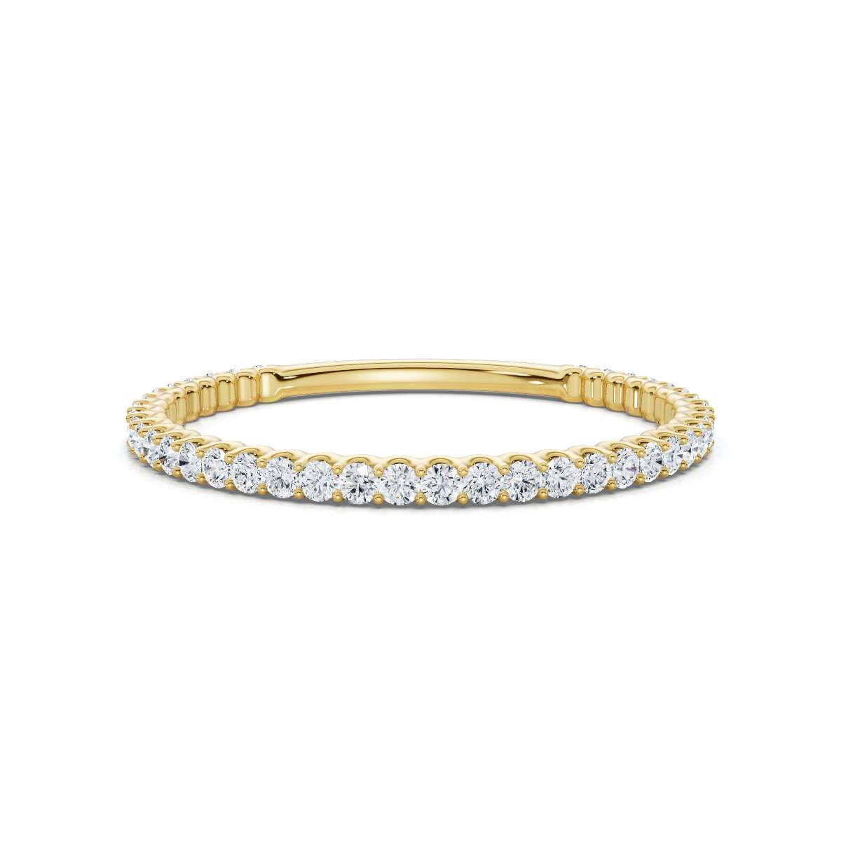 0.25-4.67 CTW Round Brilliant Cut Lab Grown Diamond Micro-Prong Eternity Band in 14K Yellow Gold