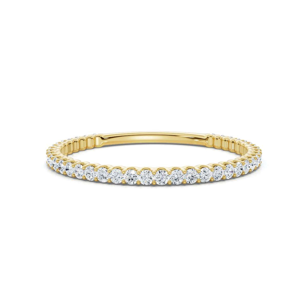 0.25-4.67 CTW Round Brilliant Cut Lab Grown Diamond Micro-Prong Eternity Band in 14K Yellow Gold