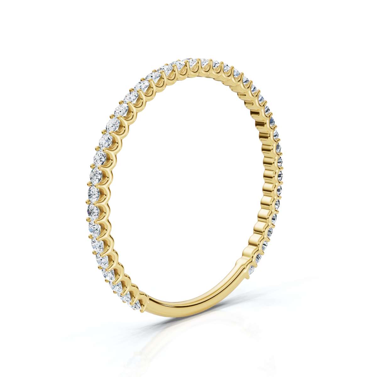 0.25-4.67 CTW Round Brilliant Cut Lab Grown Diamond Micro-Prong Eternity Band in 14K Yellow Gold