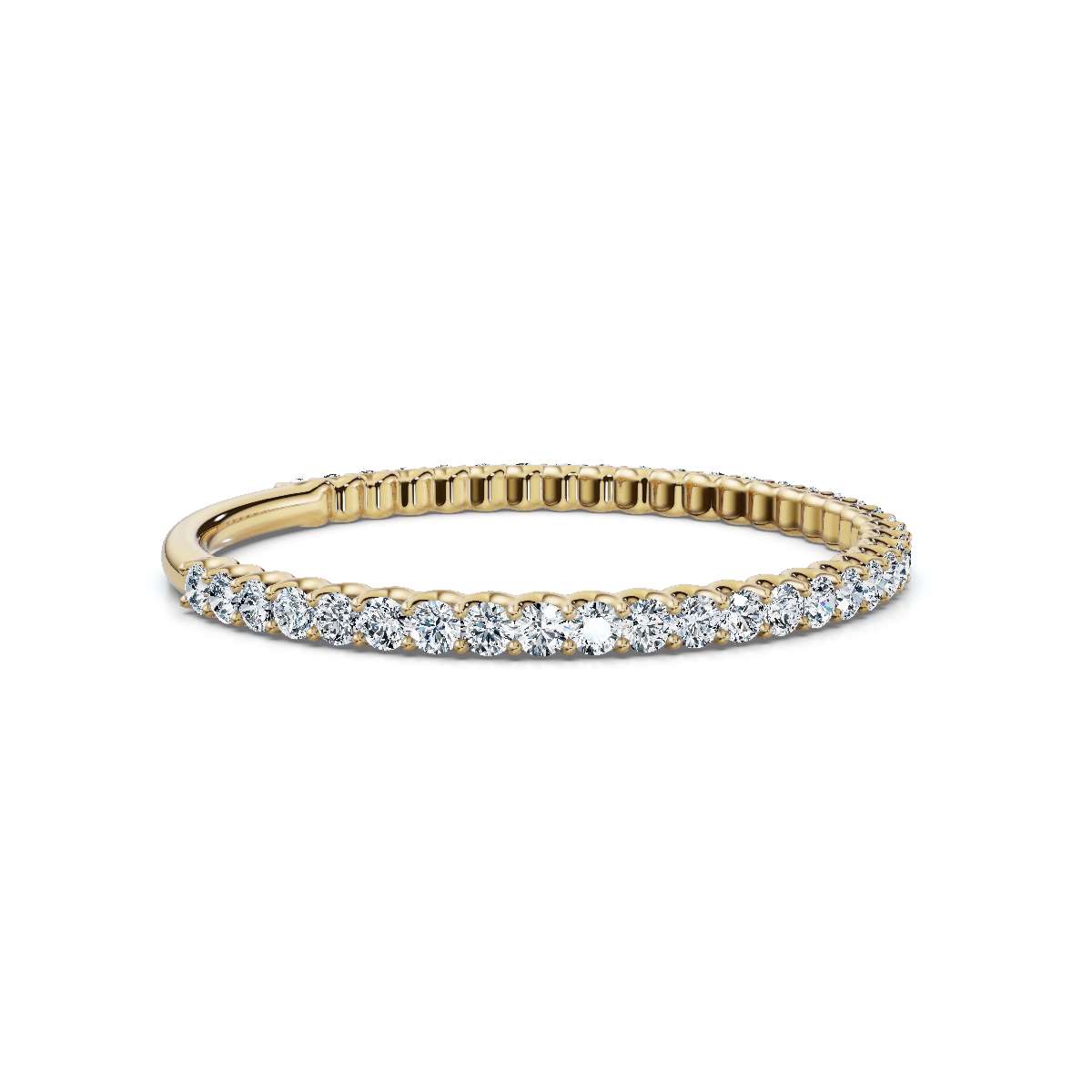 0.25-4.67 CTW Round Brilliant Cut Lab Grown Diamond Micro-Prong Eternity Band in 14K Yellow Gold