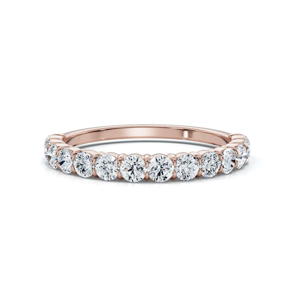 0.50-5 CTW Round Brilliant Cut Lab Grown Diamond Shared-Prong Band in 18K Rose Gold Ring