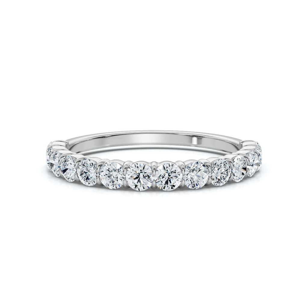 0.50-5 CTW Round Brilliant Cut Lab Grown Diamond Shared-Prong Stacking Band in Platinum Ring