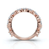 2.02 CTW Marquise & Round Mixed-Shape Asymmetric Cluster Band in 18K Rose Gold Ring