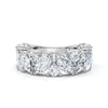 2.02 CTW Marquise & Round Mixed-Shape Asymmetric Cluster Band in Solid Platinum Ring