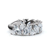 2.02 CTW Marquise & Round Mixed-Shape Asymmetric Cluster Band in Solid Platinum Ring