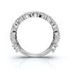 2.02 CTW Marquise & Round Mixed-Shape Asymmetric Cluster Band in Solid Platinum Ring