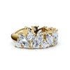 2.02 CTW Marquise & Round Mixed-Shape Asymmetric Cluster Band in 18K Yellow Gold Ring