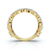 2.02 CTW Marquise & Round Mixed-Shape Asymmetric Cluster Band in 18K Yellow Gold Ring