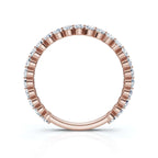 0.50-5 CTW Round Brilliant Cut Lab Grown Diamond Bubble Micro-Prong Stacking Band in 14K Rose Gold Ring