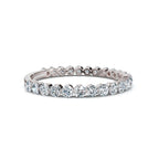 0.50-5 CTW Round Brilliant Cut Lab Grown Diamond Bubble Micro-Prong Stacking Band in 14K White Gold