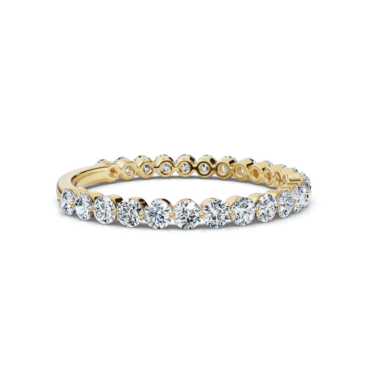 Gold and diamond ring on a white background