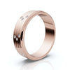 0.24 CTW Round Diamond Grooved Constellation Wedding Band in 14K Rose Gold Ring