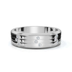 0.24-3 CTW Round Diamond Grooved Constellation Wedding Band in 14K White Gold Ring