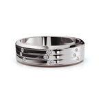 0.24-3 CTW Round Diamond Grooved Constellation Wedding Band in 14K White Gold Ring