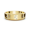 0.24 CTW Round Diamond Grooved Constellation Wedding Band in 18K Yellow Gold Ring