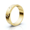 0.24 CTW Round Diamond Grooved Constellation Wedding Band in 18K Yellow Gold Ring