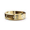0.24 CTW Round Diamond Grooved Constellation Wedding Band in 18K Yellow Gold Ring