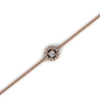 The Cirque Halo: 0.17 CTW Round Lab-Grown Diamond Floating Circle Chain Bracelet 14K Gold