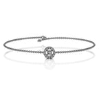 The Cirque Halo: 0.17 CTW Round Lab-Grown Diamond Floating Circle Chain Bracelet 14K Gold