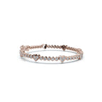 The Amour Link: 1.89 CTW Alternating Bezel & Heart Diamond Eternity Bracelet 14K-18K Gold/Platinum