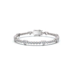 The Amour Link: 1.89 CTW Alternating Bezel & Heart Diamond Eternity Bracelet 14K-18K Gold/Platinum