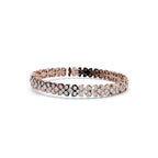 The Fleur Charm: 4.14 CTW Round Lab-Grown Diamond Repeating Blossom Bracelet Gold