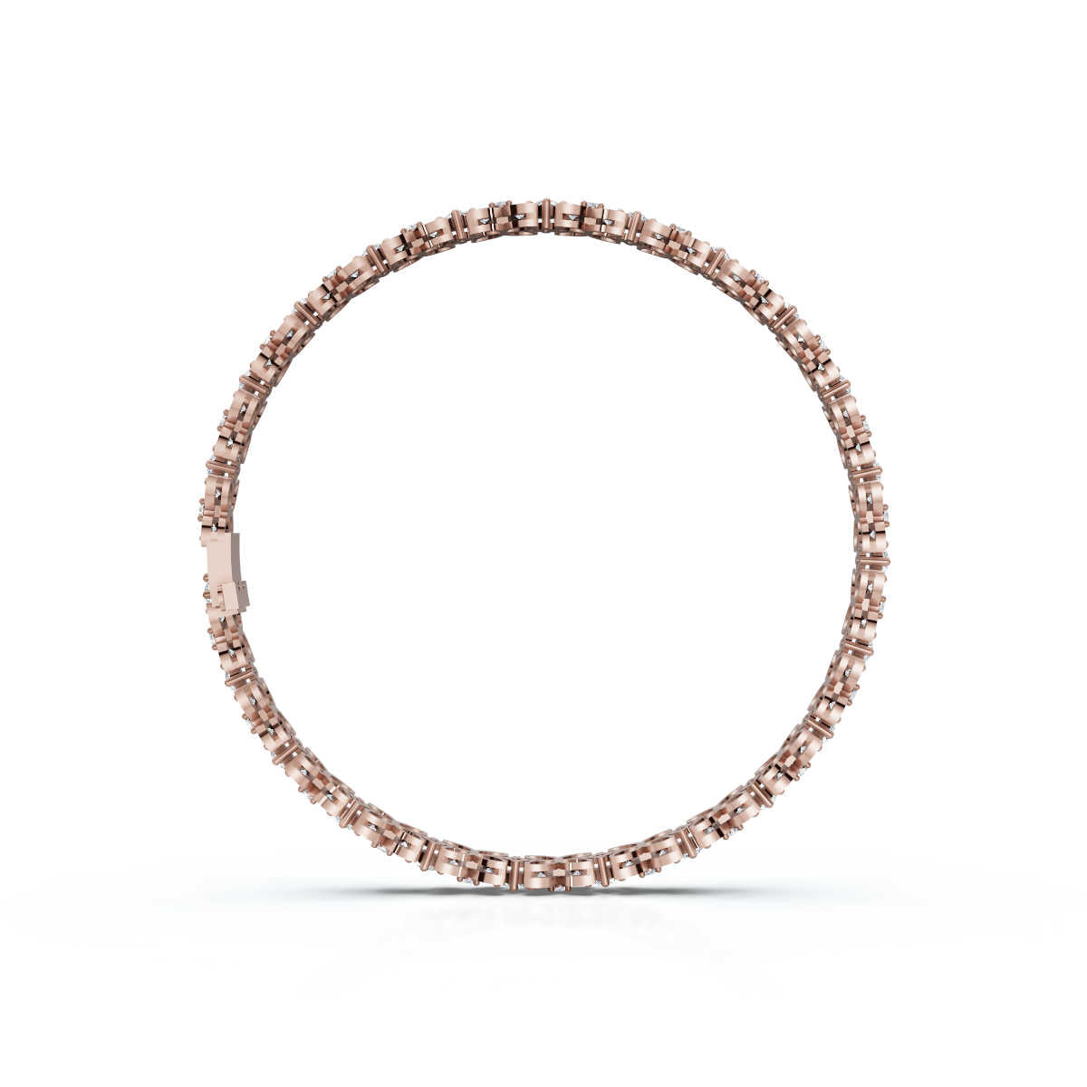 The Fleur Charm: 4.14 CTW Round Lab-Grown Diamond Repeating Blossom Bracelet Gold