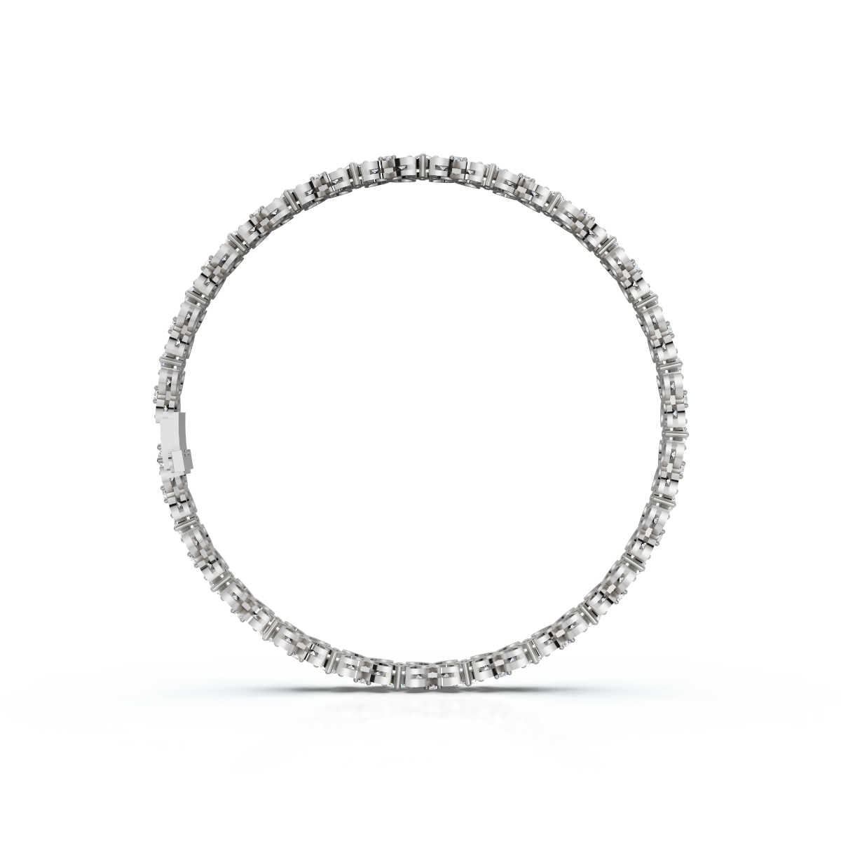 The Fleur Charm: 4.14 CTW Round Lab-Grown Diamond Repeating Blossom Bracelet Gold