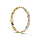 The Fleur Charm: 4.14 CTW Round Lab-Grown Diamond Repeating Blossom Bracelet Gold