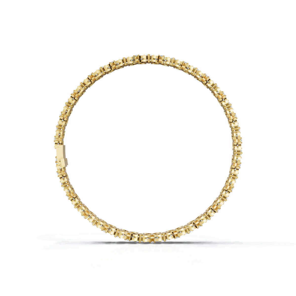 The Fleur Charm: 4.14 CTW Round Lab-Grown Diamond Repeating Blossom Bracelet Gold