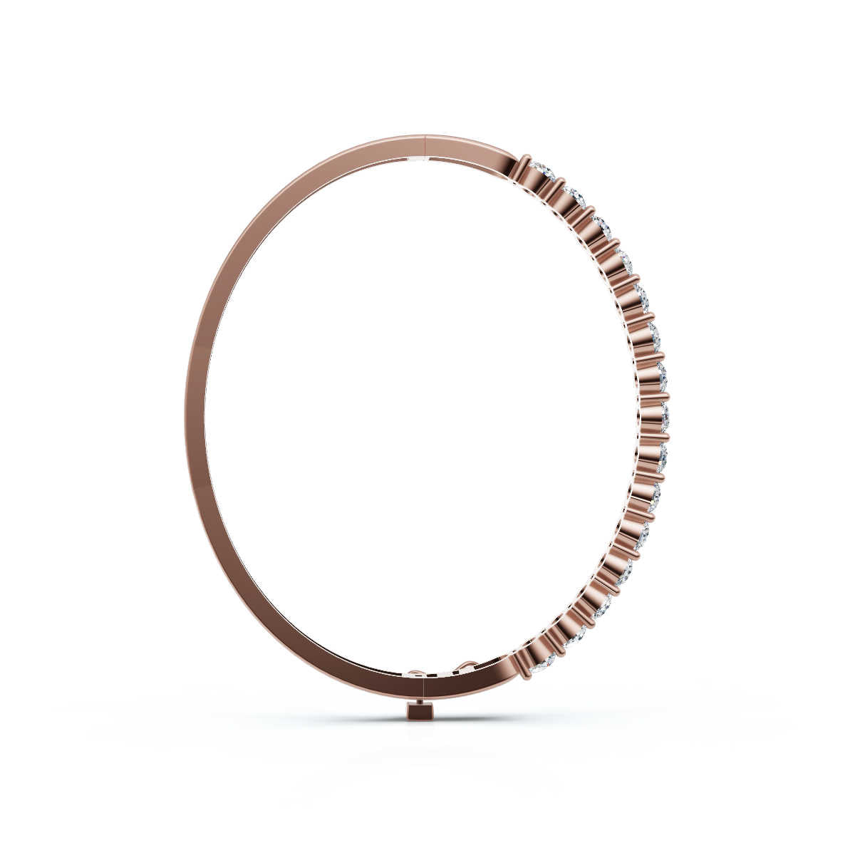 The Aurelia Bangle: 4.95 CTW Round Lab-Grown Diamond Crown Hinged Gold/Platinum Bangle