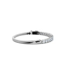 The Aurelia Bangle: 4.95 CTW Round Lab-Grown Diamond Crown Hinged Gold/Platinum Bangle
