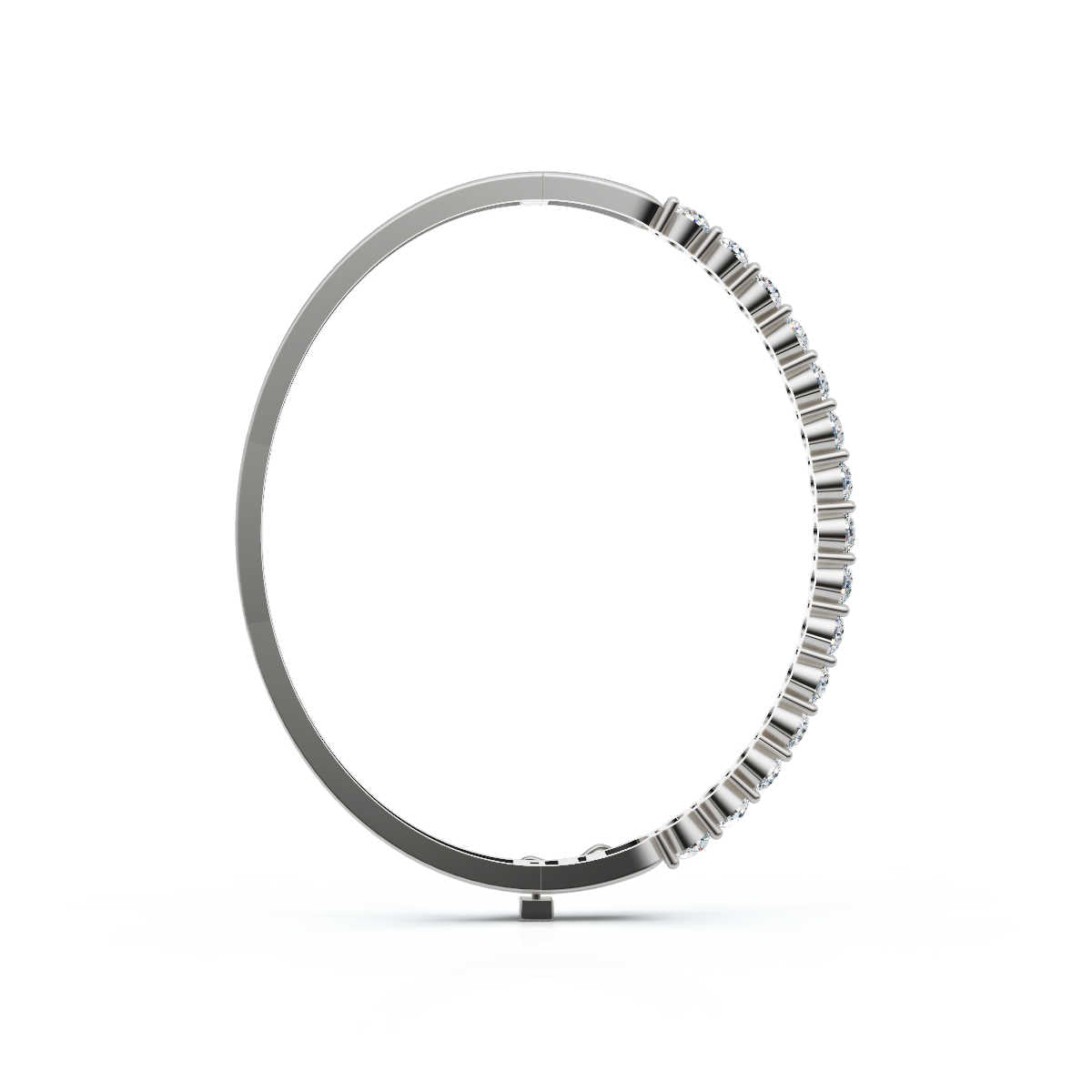 The Aurelia Bangle: 4.95 CTW Round Lab-Grown Diamond Crown Hinged Gold/Platinum Bangle