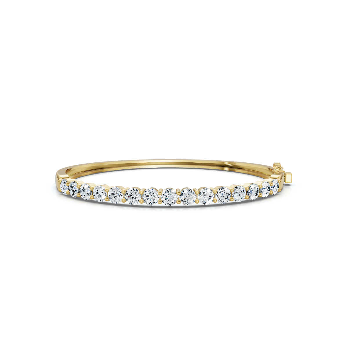 The Aurelia Bangle: 4.95 CTW Round Lab-Grown Diamond Crown Hinged Gold/Platinum Bangle