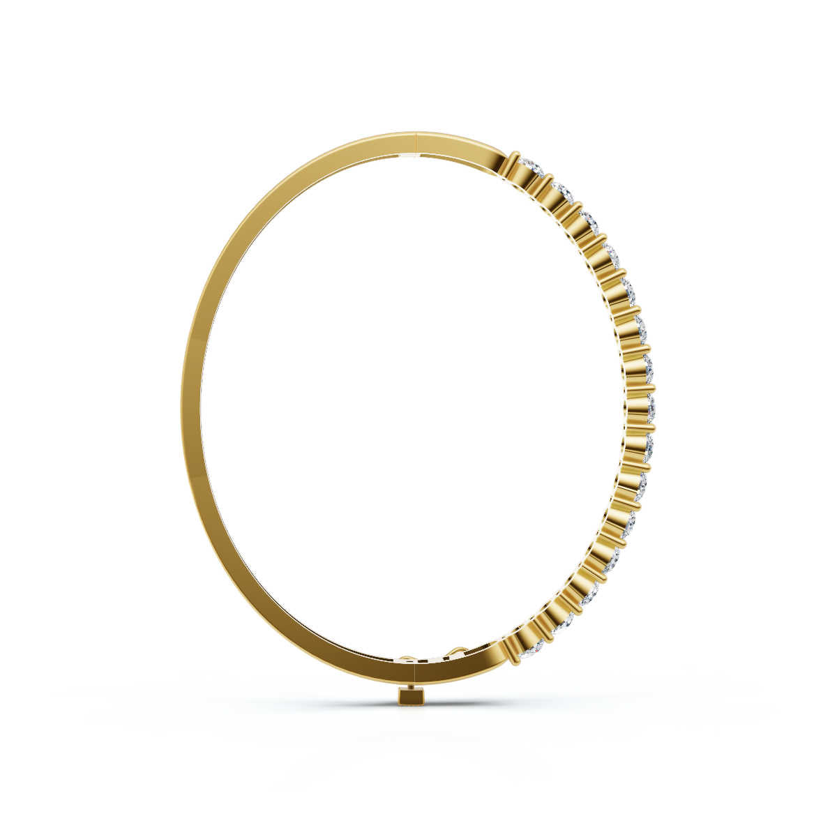 The Aurelia Bangle: 4.95 CTW Round Lab-Grown Diamond Crown Hinged Gold/Platinum Bangle
