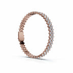 The Grand Horizon: 10.24 CTW Interlocking Double-Row Diamond Statement Bracelet 14K-18K Gold/Platinum