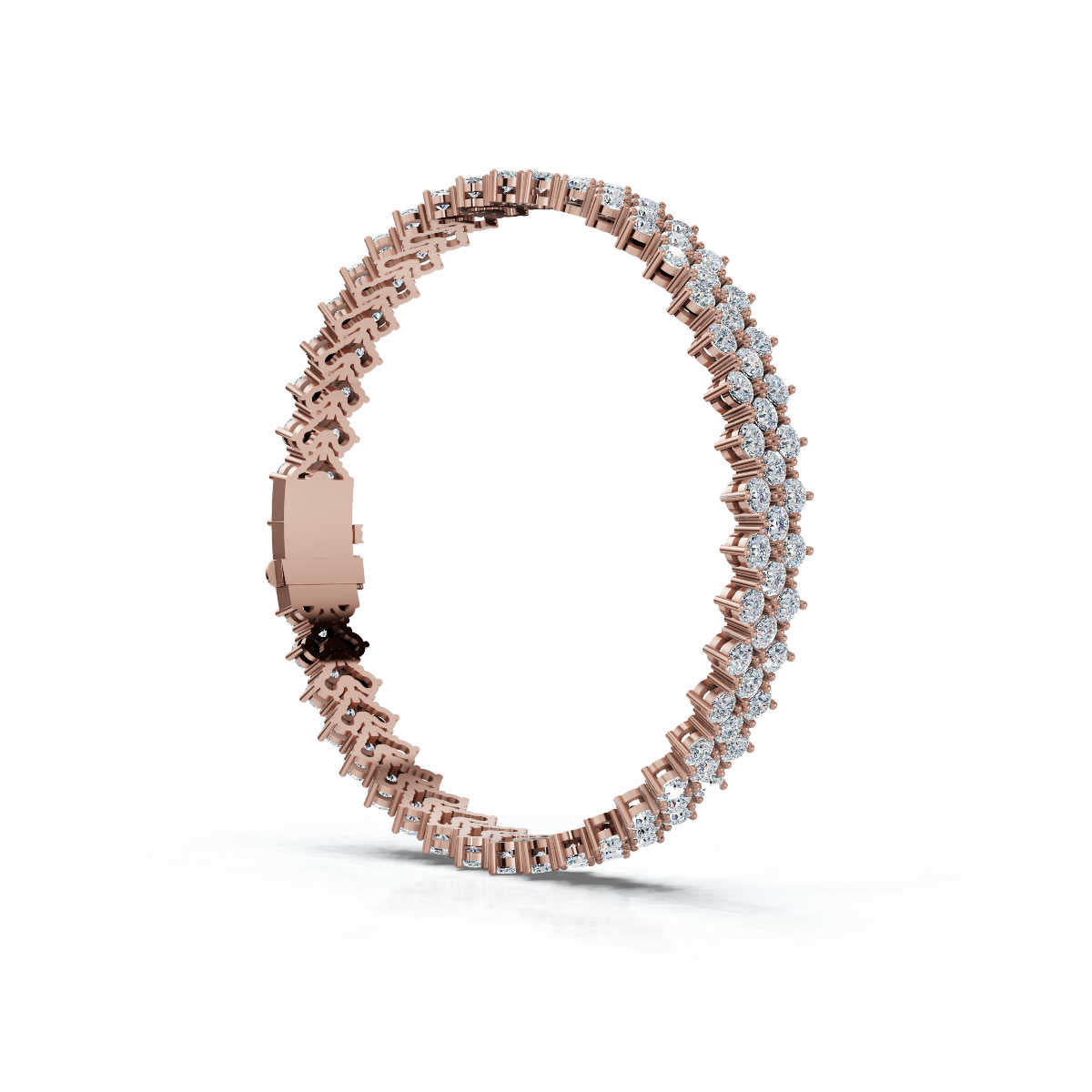 The Grand Horizon: 10.24 CTW Interlocking Double-Row Diamond Statement Bracelet 14K-18K Gold/Platinum