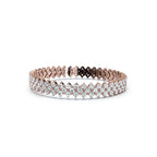 The Grand Horizon: 10.24 CTW Interlocking Double-Row Diamond Statement Bracelet 14K-18K Gold/Platinum